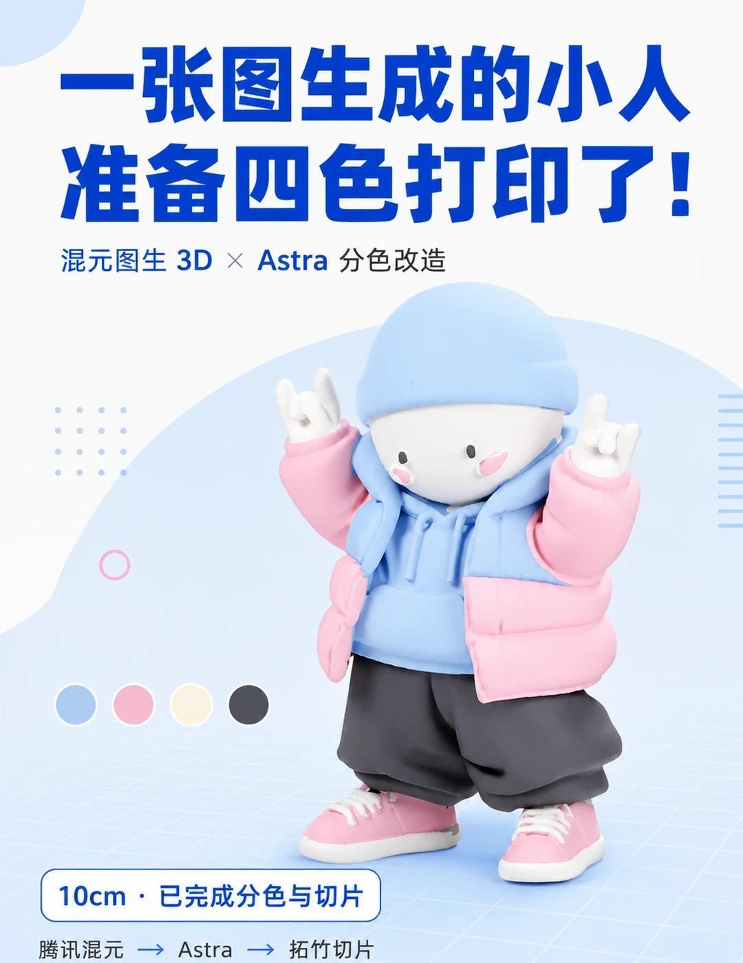 AI生成的小人，准备四色打印了！
想把 AI 生成的小人，变成能拿在手里的 10