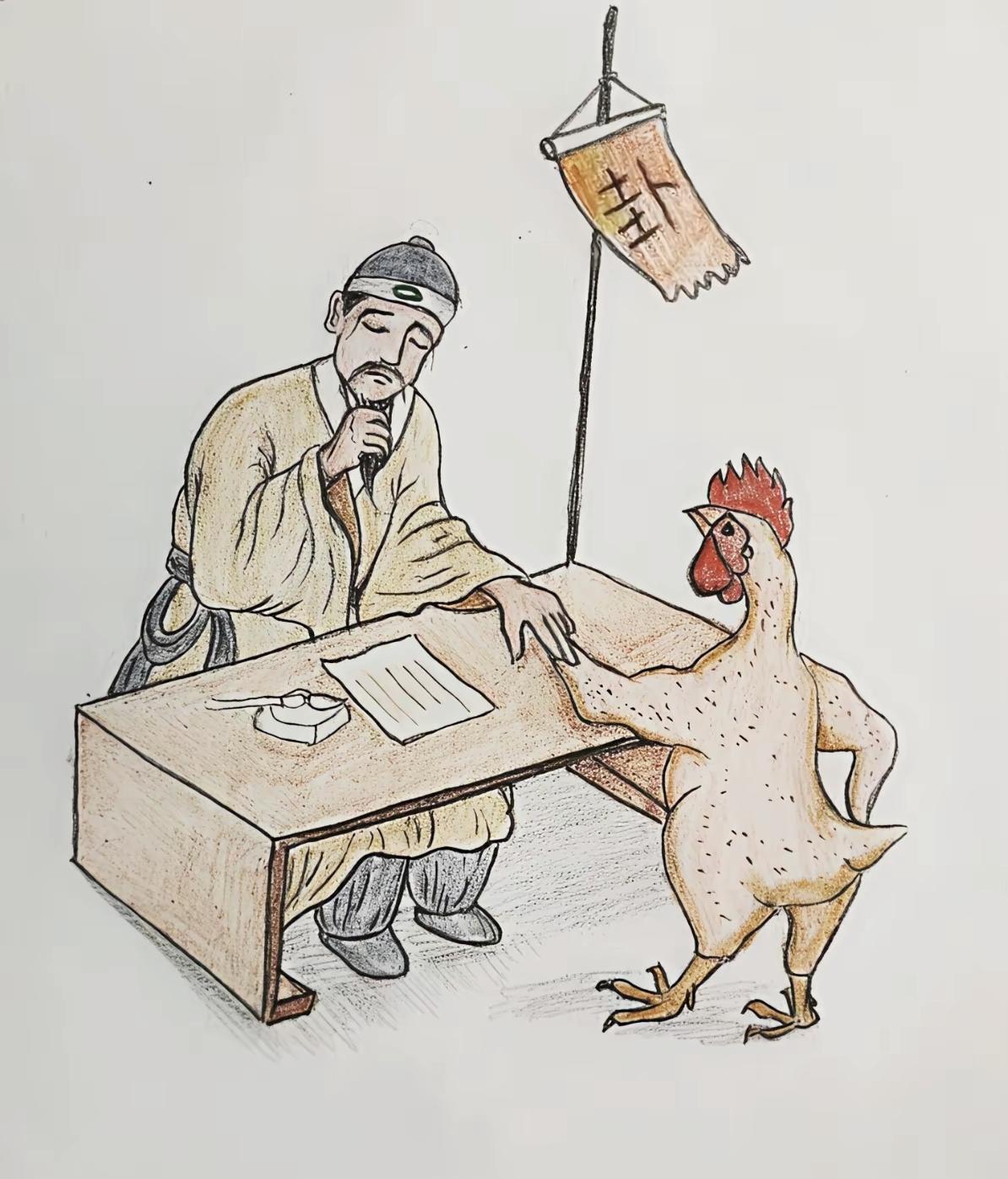 公鸡专程来找算命先生握手，求霸气成语，看懂的都是脑洞大神

看图猜成语 脑洞谜语