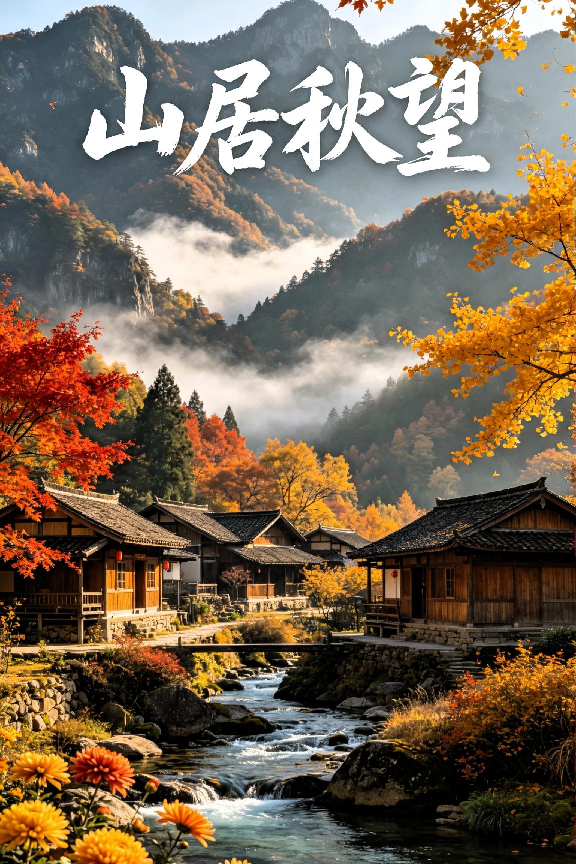 《山居秋望》

 
层峦拥翠接穹苍，碧涧回波漾晓光。

万柳临风舒秀影，千兰浥露