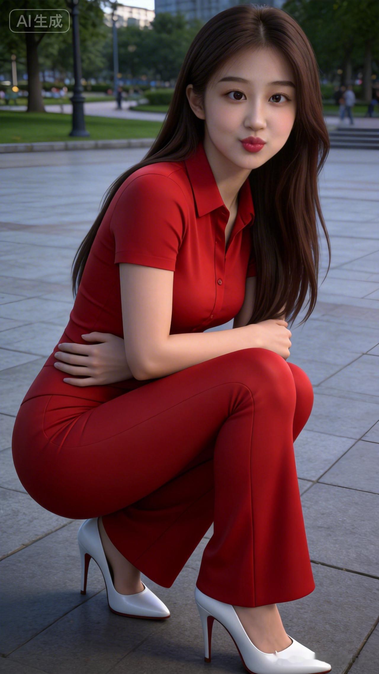 元气少女穿搭指南💃‍♀️，红色套装显气质，快来get同款！🔥