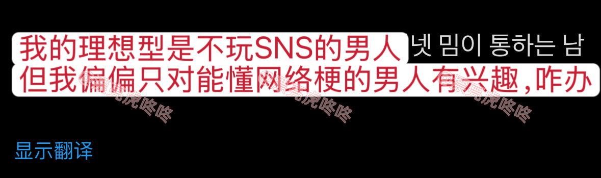 【twi】“我的理想型是不玩SNS的男人，但我偏偏只对能懂网络梗的男人有兴趣，咋
