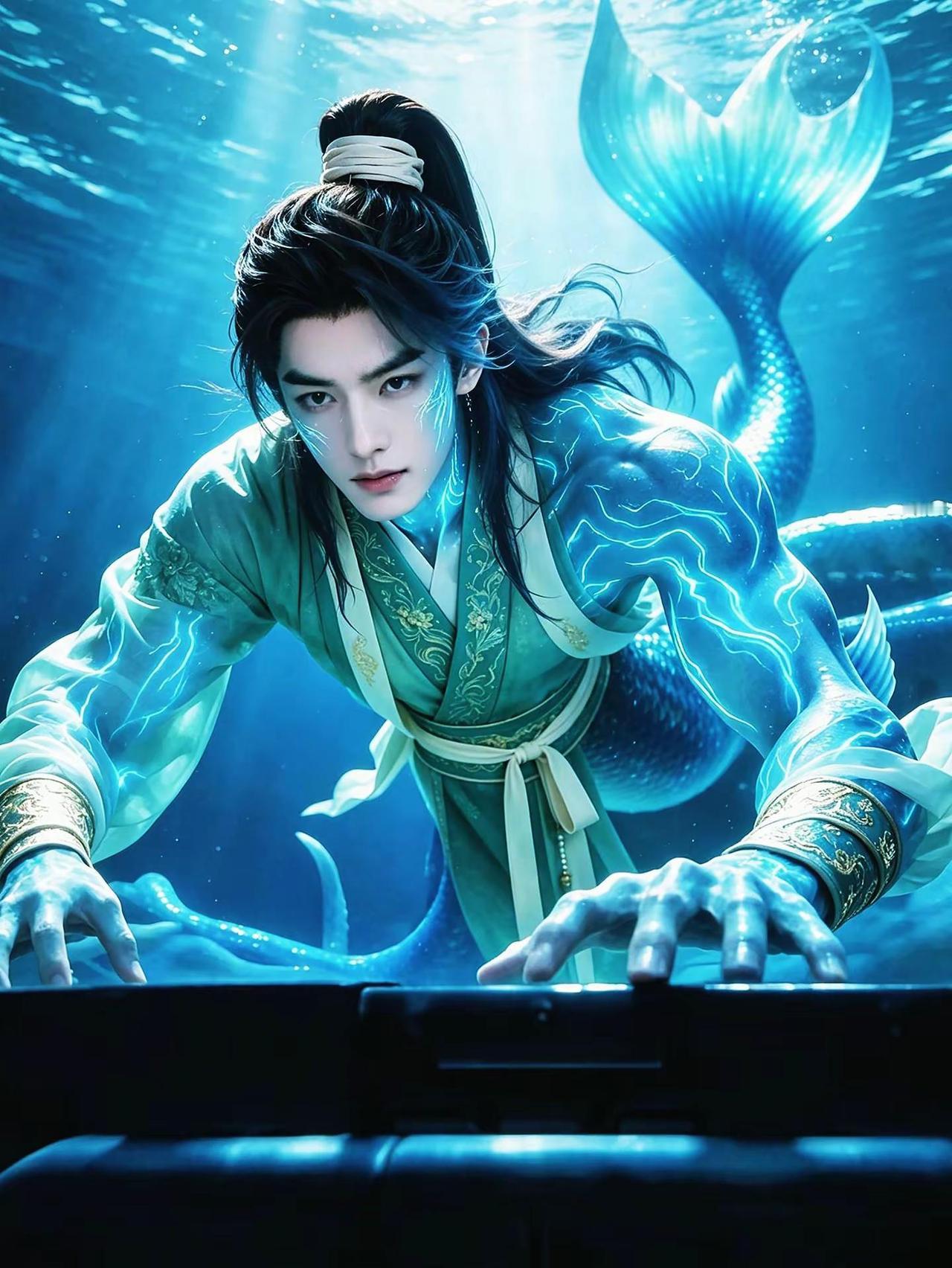 沧波寄身，鳞掩旧痕。名曰承禄，独守寒溟。