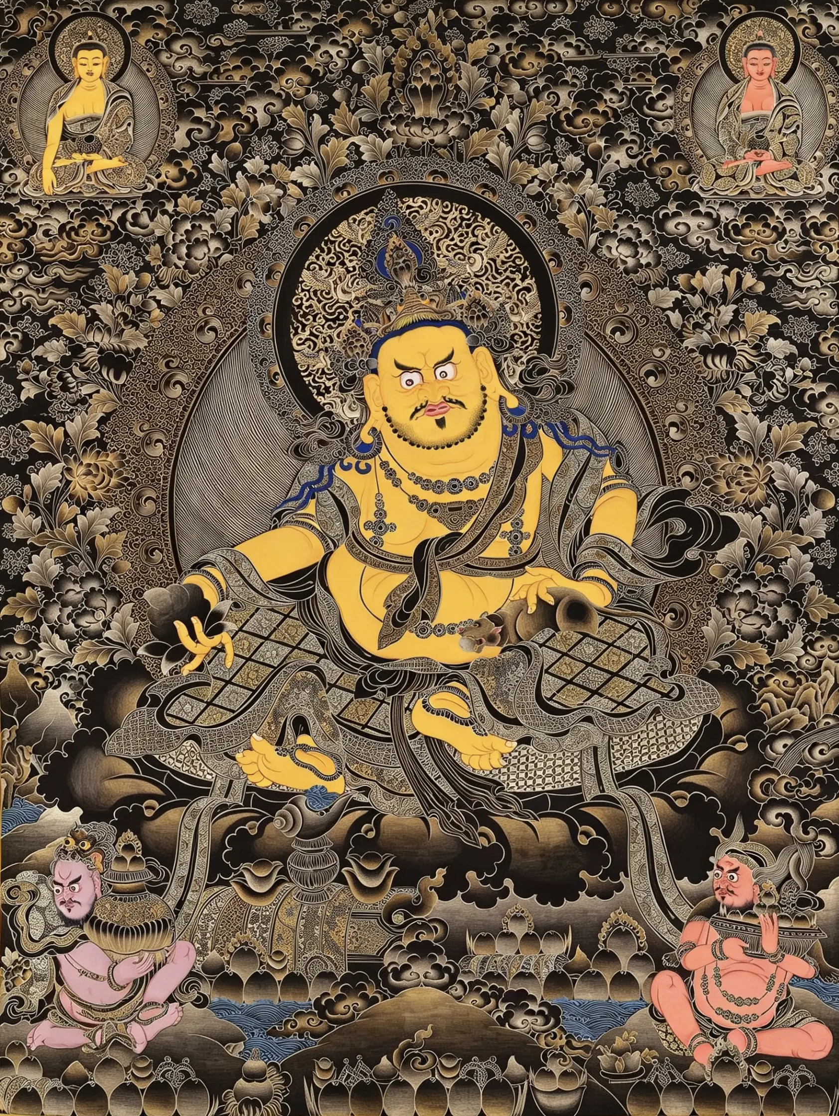 唐卡 描金黄财神 愿所有美好如约而至 非遗唐卡