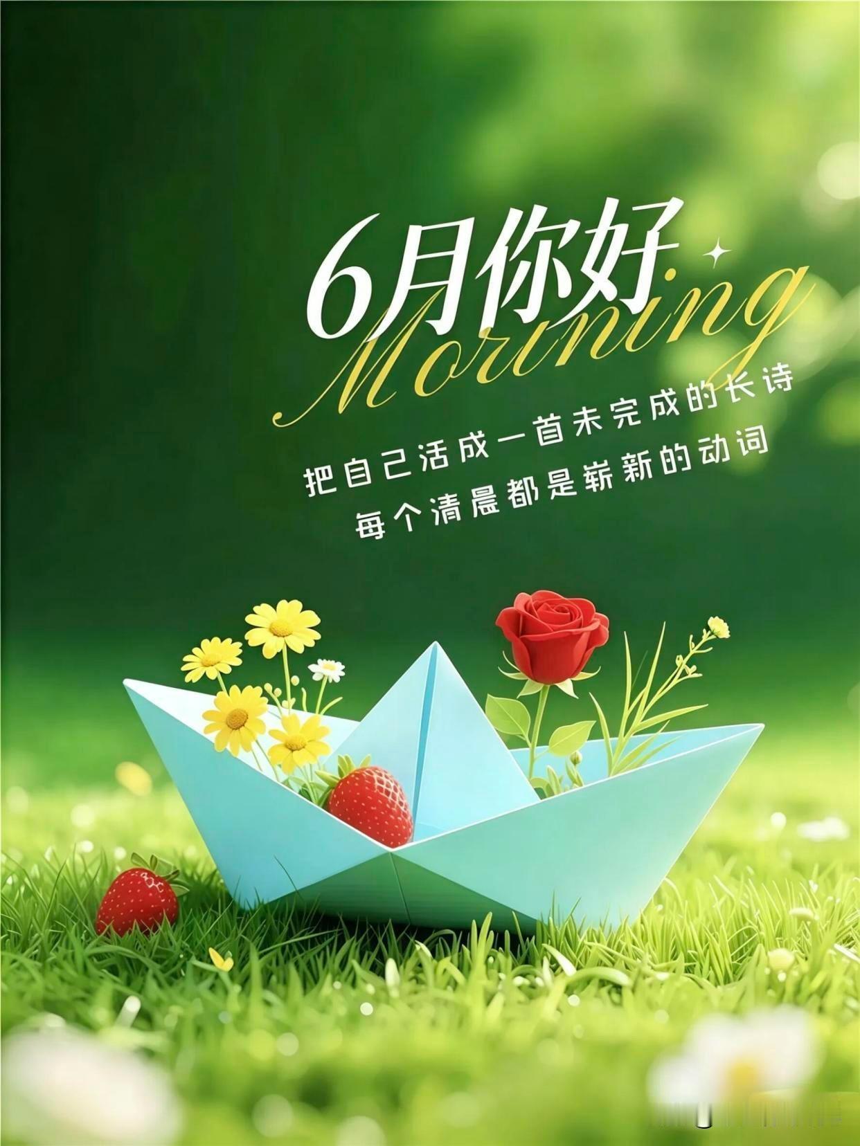 [福]六月你好，愿所有美好如约而至[福]
 
六月你好，不负初夏好时光。用微笑接