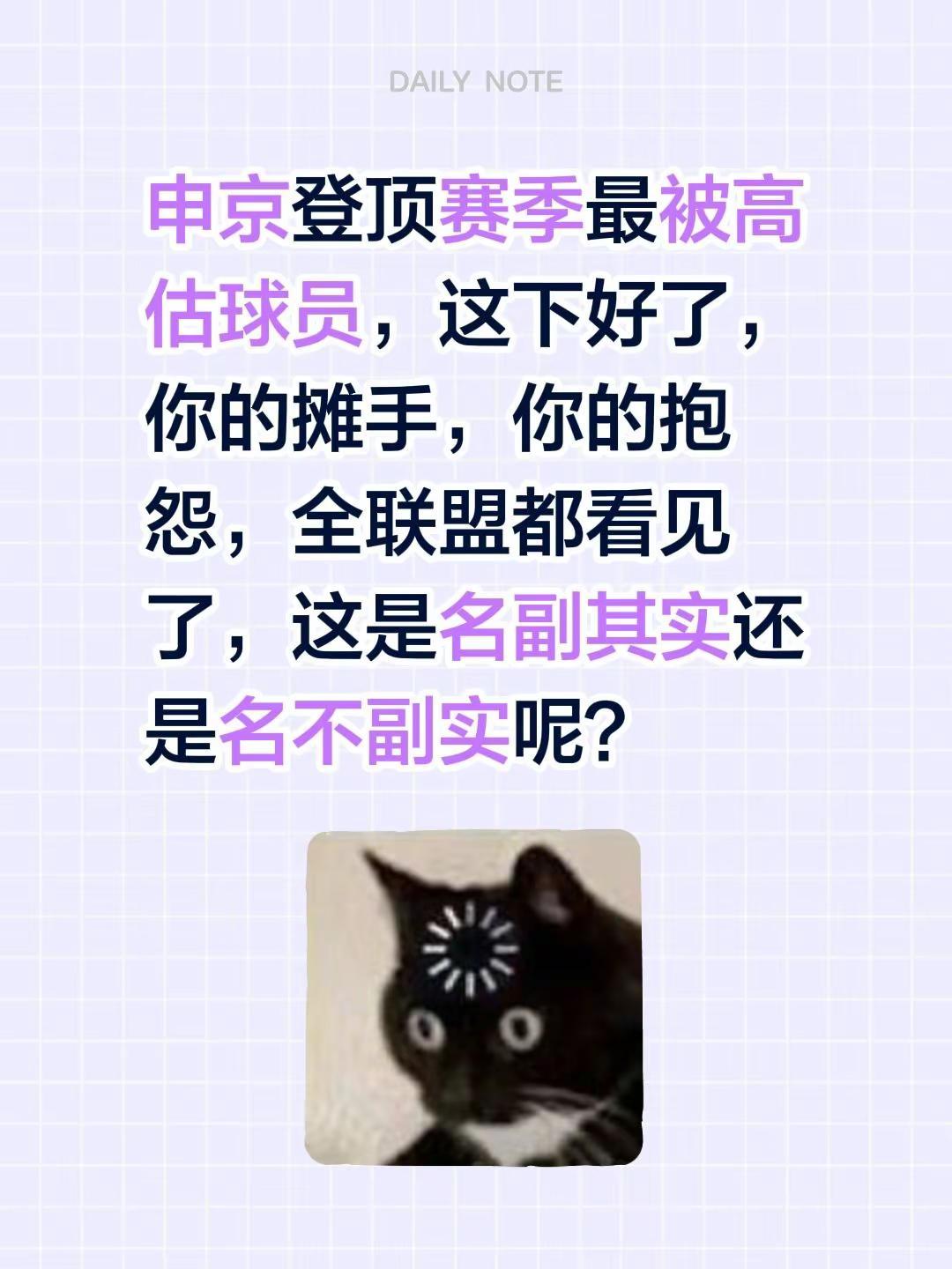 申京登顶赛季最被高估球员，这下好了，你的摊手，你的抱怨，全联盟都看见了，这是名副