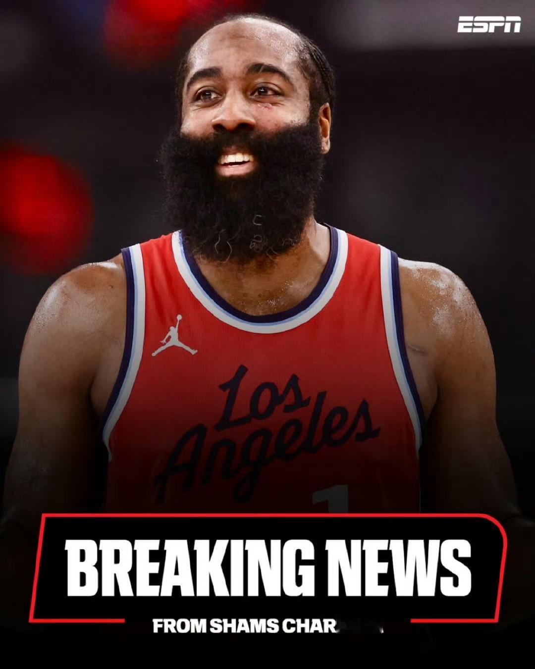 哈登跳出合同，与快船重签一份为期2年，价值8150万美元的合同！哈登 ​​​