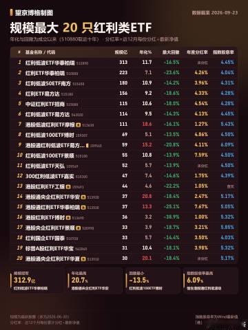 注意！红利ETF吃息也要扛波动的~

博格把规模最大的20只红利类ETF拉出来，