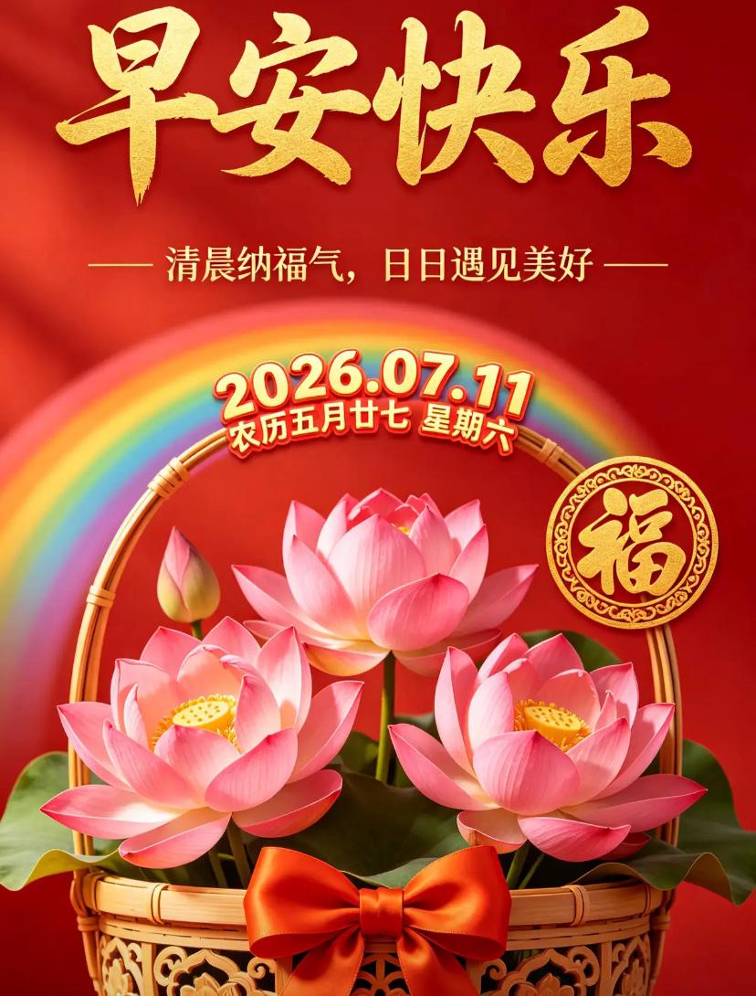 🌺2026./7月11日，周六晨安，盛夏相依，温情常驻🌺

🌱🌅早安周六
