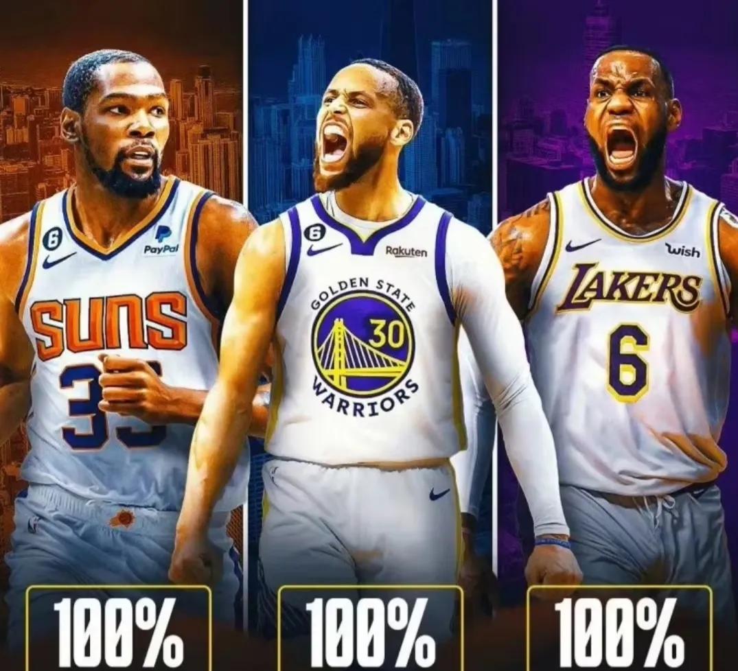 NBA这三人100%进入名人堂！

詹姆斯:四次总冠军、四次FMVP、四次常规赛