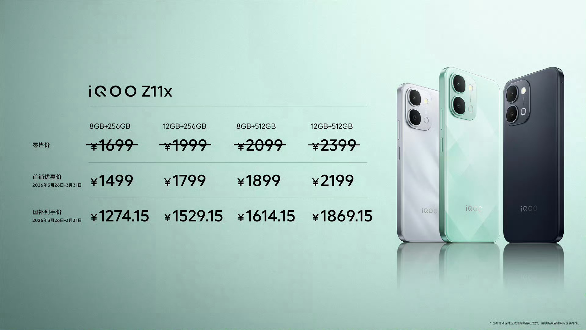 iQOO Z11系列价格揭晓，一张图看懂iQOO Z11售价2299元起，首销优