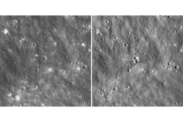 据美国国家航天局（NASA）最新发布的图像显示，在SpaceX火箭助推器坠毁后，
