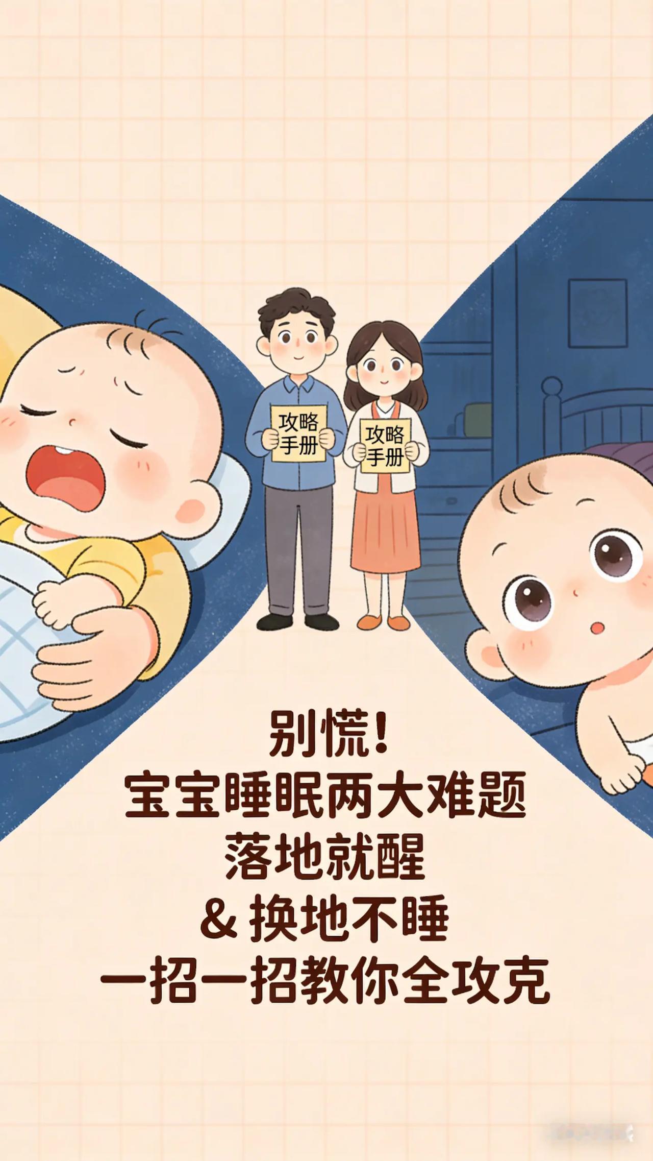 别慌！宝宝睡眠两大难，一招一招教你全攻克。新手爸妈们，是不是常常感觉自己像在打一