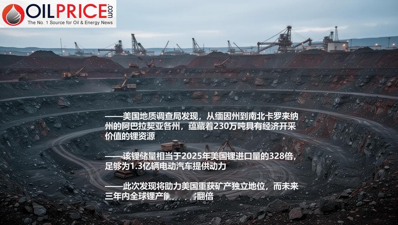 美国对外国锂资源的依赖可能成为过去：USGS发现可满足328年进口需求的锂资源