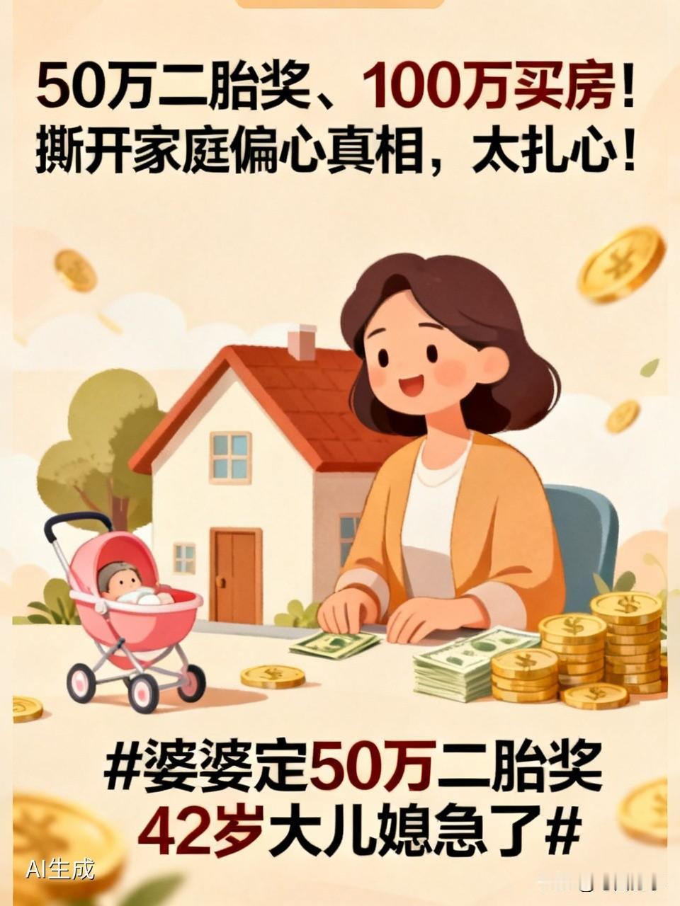 50万二胎奖、100万买房！撕开家庭偏心真相，太扎心！
 婆婆定50万二胎奖 4