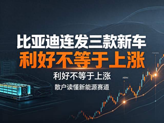 比亚迪连发三款新车，新能源赛道怎么看？散户要避开这些坑