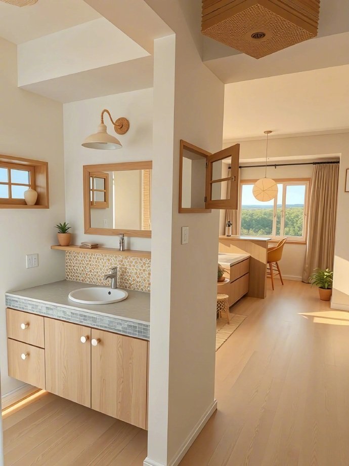 奶油+原木感觉很出彩啊..给大家参考 ​​​