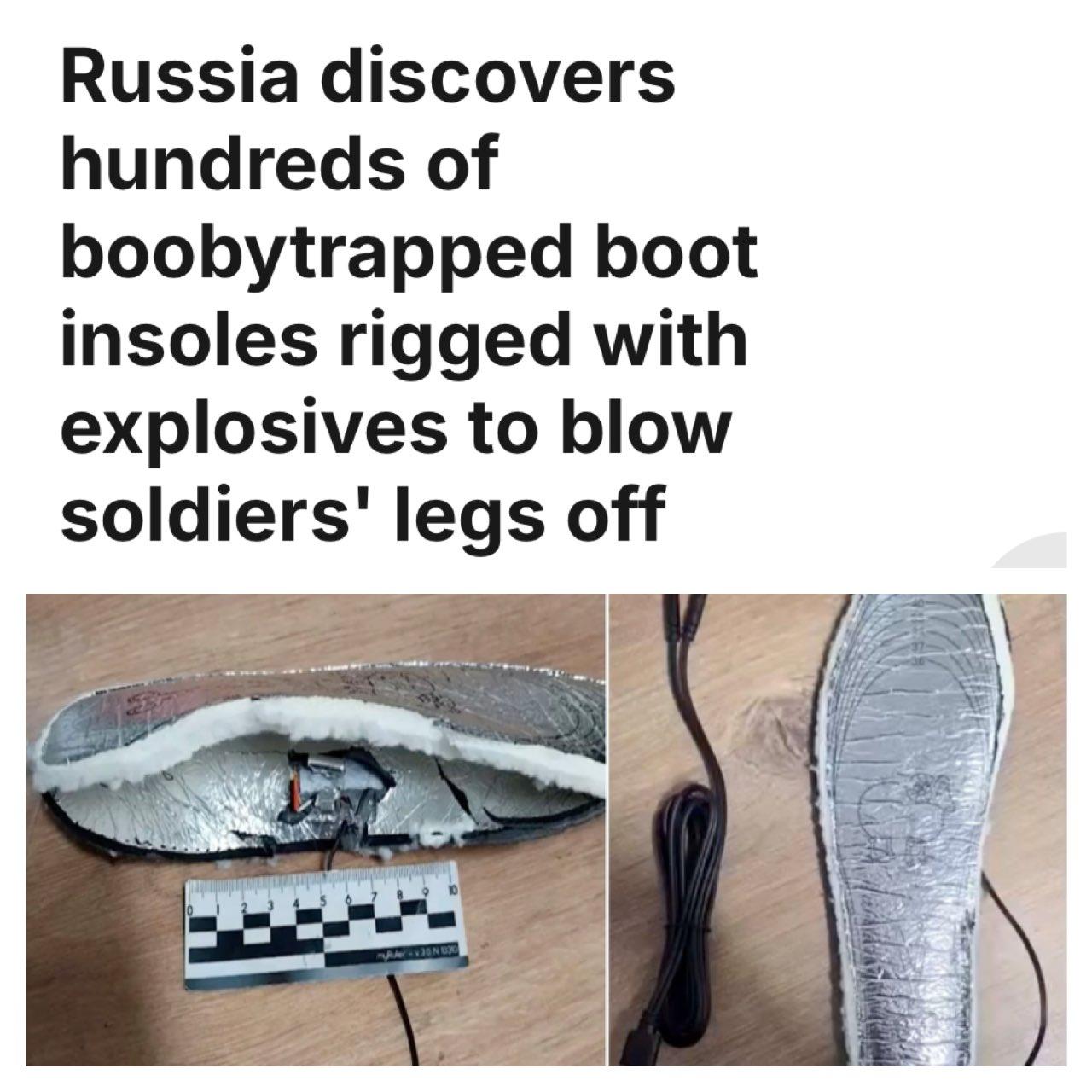 俄罗斯联邦安全局 (FSB) 查获了 500 个装有电击装置的加热鞋垫——每个鞋