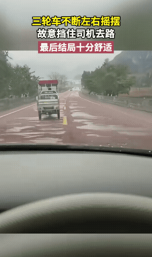 三轮车司机在展示自己，是半斤还是八两？
视频车上传出两个人的笑声。不过，这可能是
