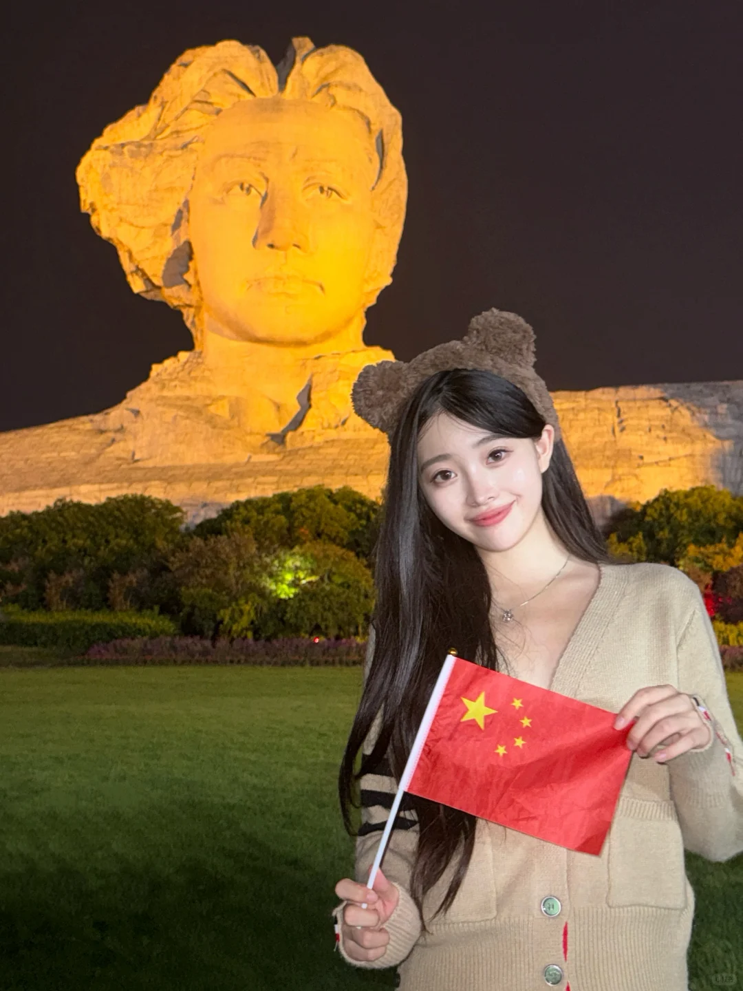夜晚的橘子洲头真的很好看！🍊