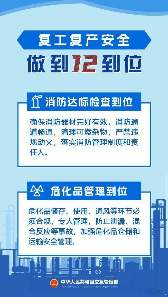 陇原安全365  国庆假期落幕，各类生产经营单位陆续复工复产。节后历来是安全事故