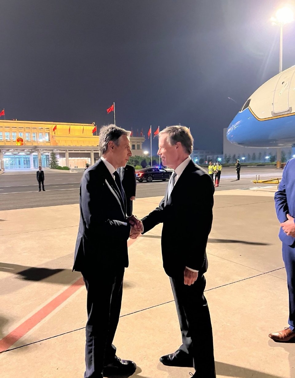 布林肯连夜乘坐波音离开北京，马斯克后天乘坐湾流落地北京。 ​​​