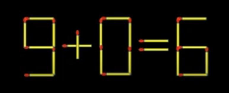瞅这“9 + 0 = 6”，明显不成立！规则超硬气：**只许移动1根火柴**，让