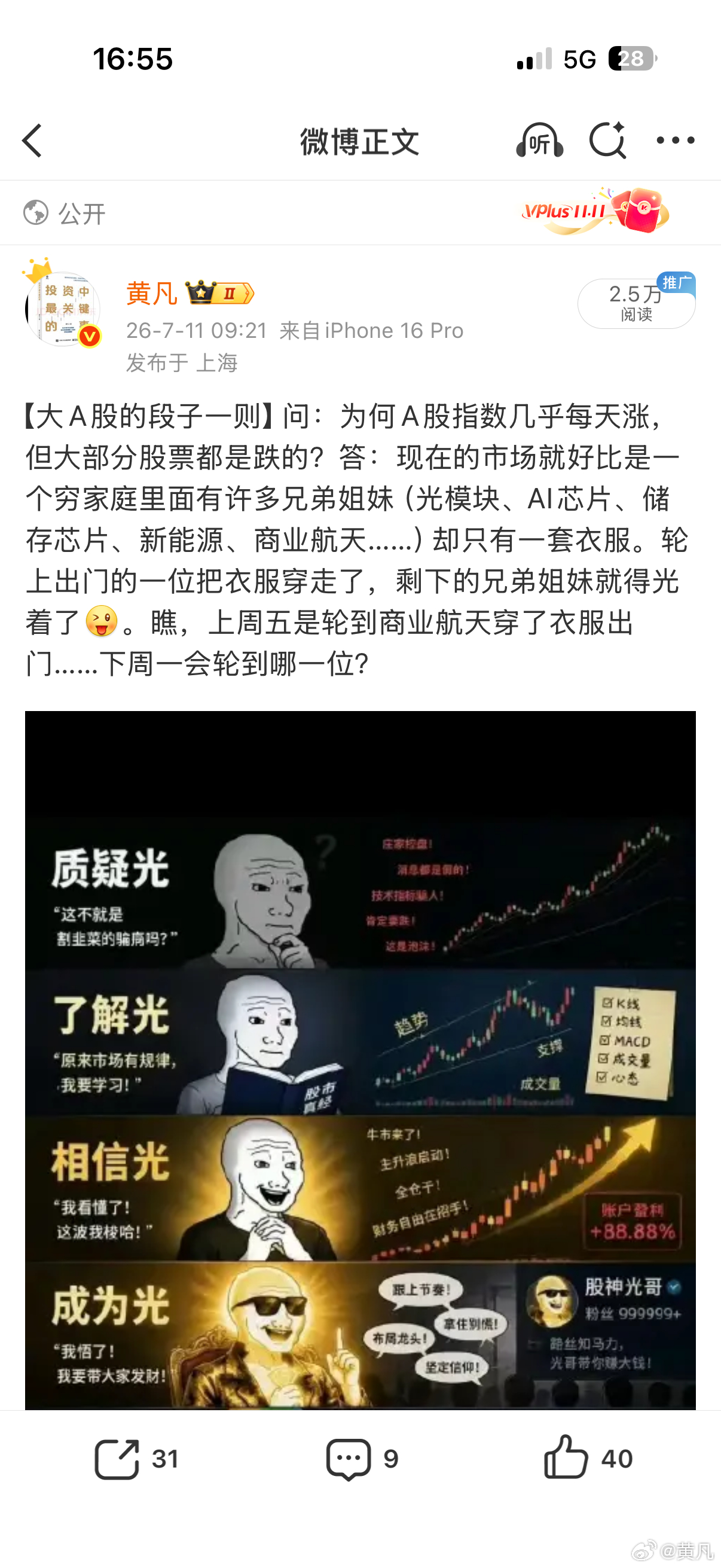 为什么股市上周走跌？还是下面说的这个道理