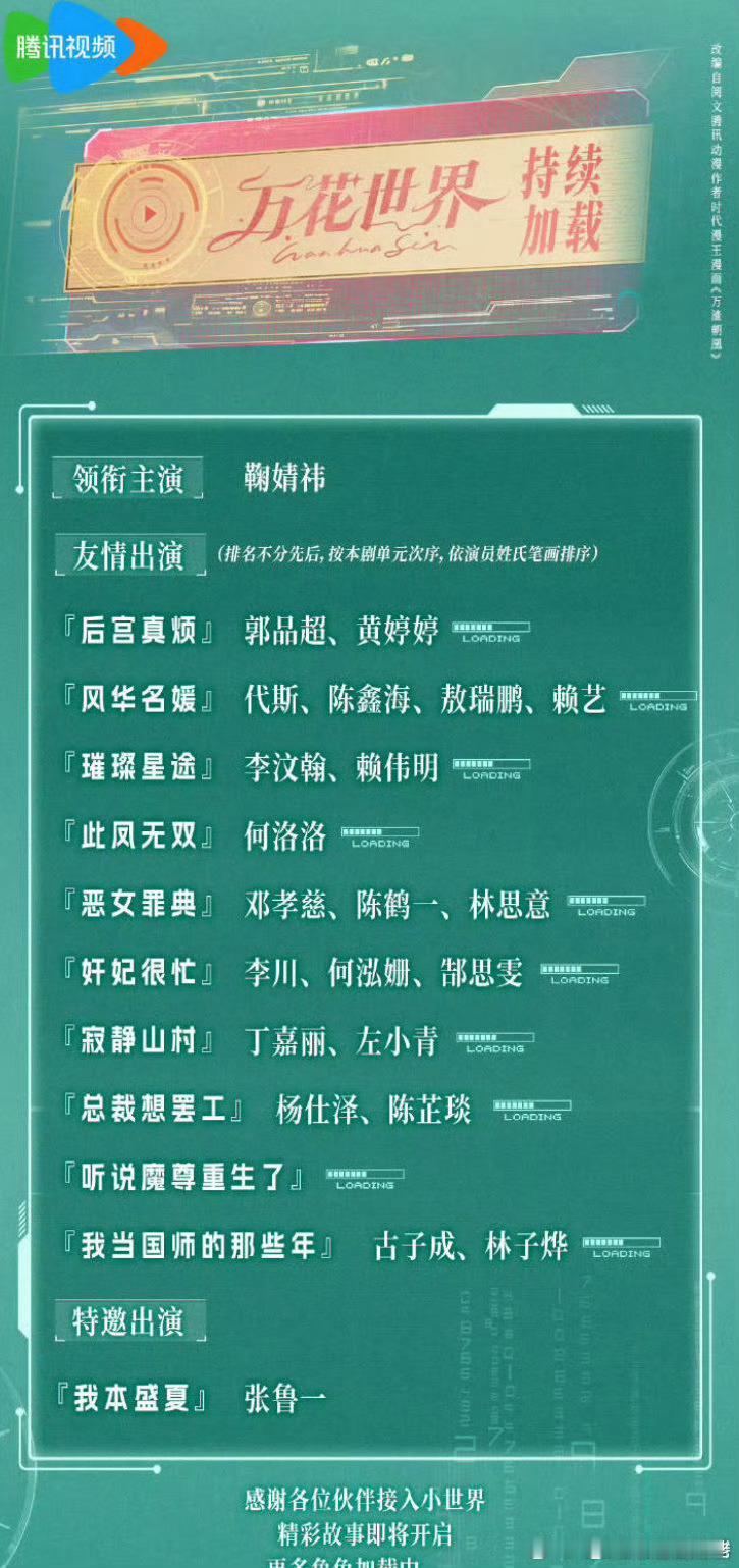 万花世界阵容  王一嘘憋半天，就憋出个这样的 