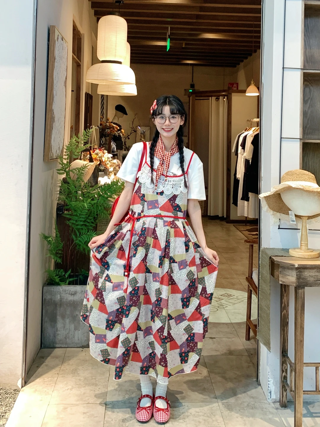 163 90｜森系复古色彩叠穿🌈OOTD