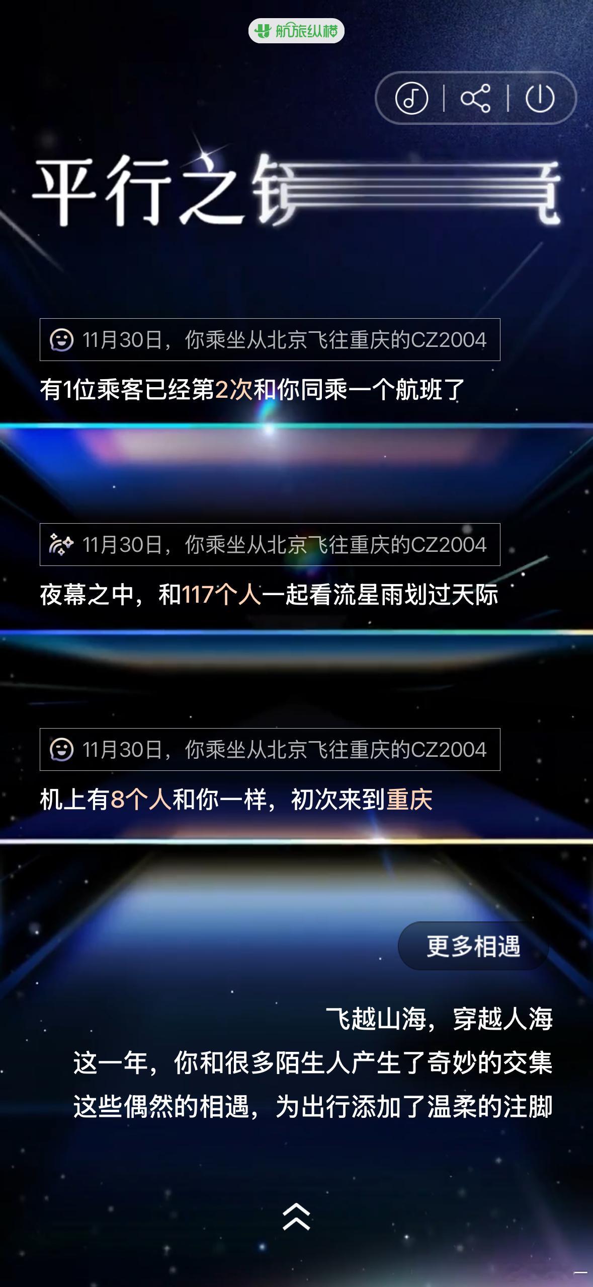 在dy刷到，去看了发现真有人和我一个航班啊