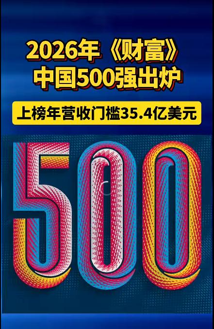今天，2026年《财富》500强出炉了。

最有钱的前三名，依然来自于“国家队”