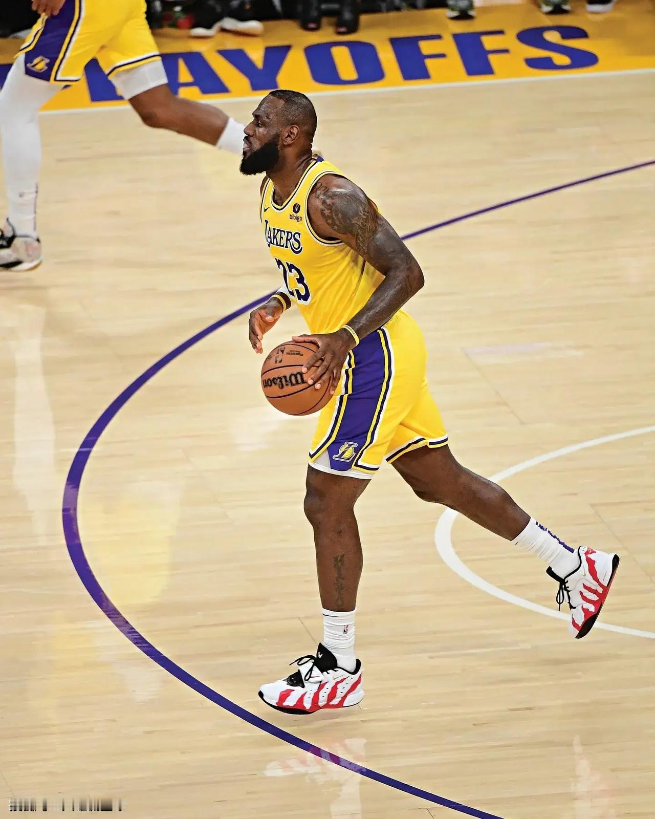 詹姆斯４１岁还不想退役的目标是很明显的，他还想要总冠军。詹眉组合首轮几次被掘金队