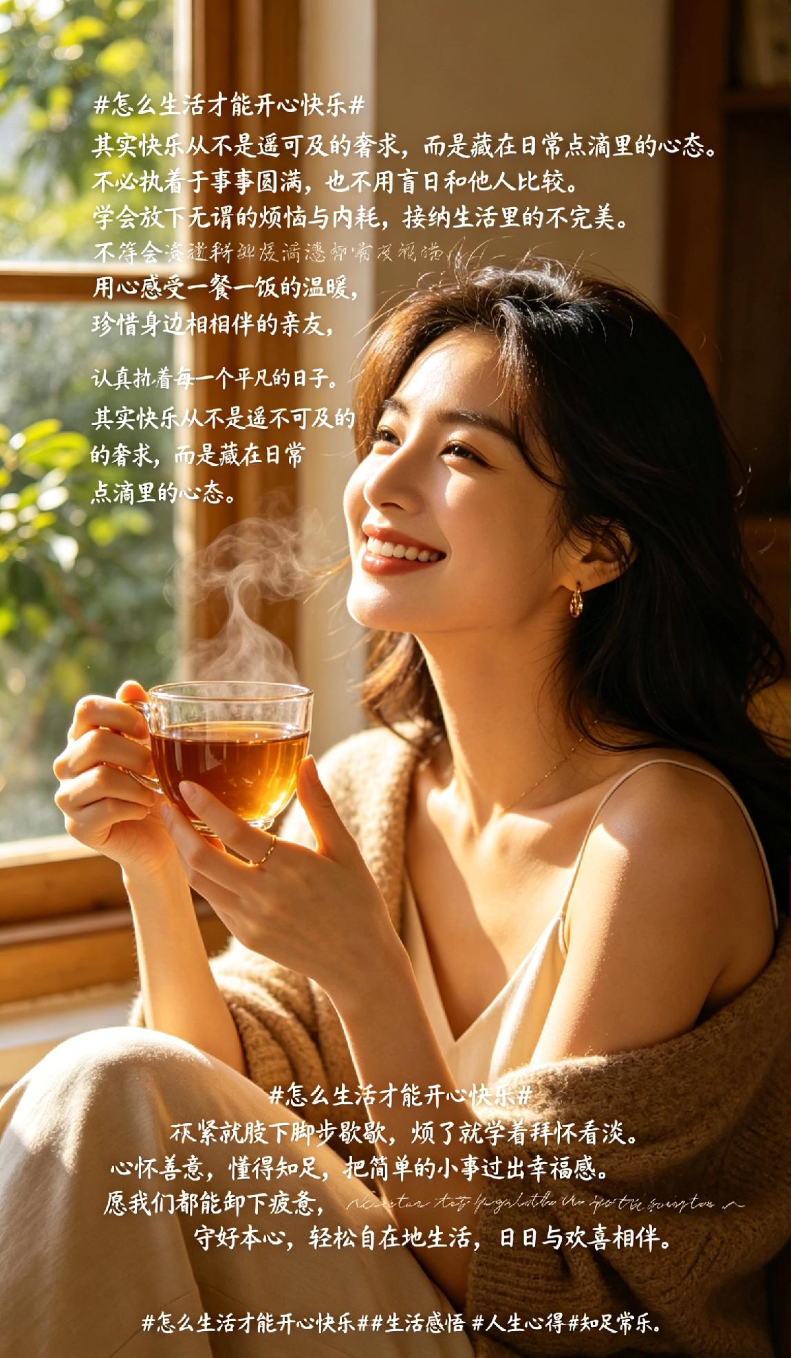 其实快乐从不是遥不可及的奢求，而是藏在日常点滴里的心态。不必执着于事事圆满，也不