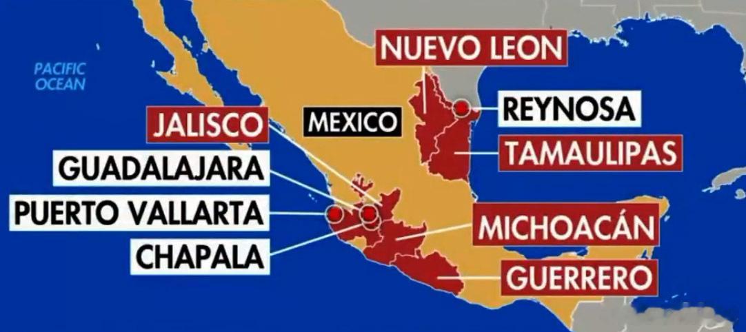 墨西哥打掉了一个卡特尔，引发全国大乱。据称这也是美国特朗普总统的功劳。卡特尔再怎