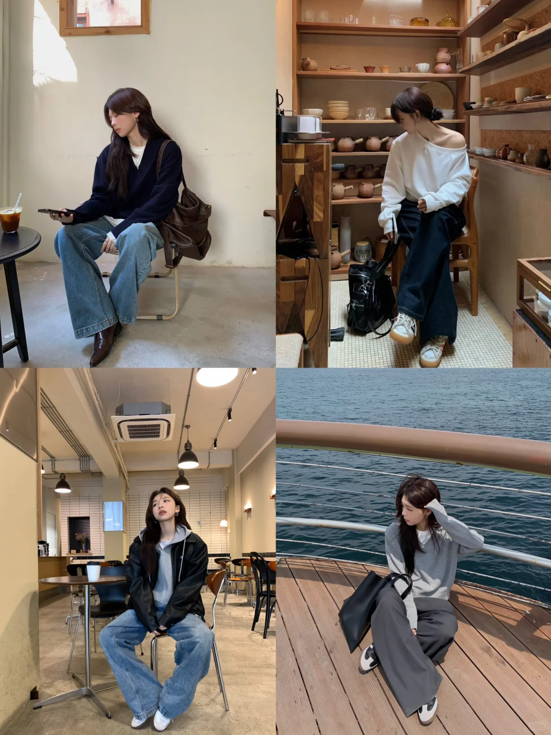 i人韩女的坐姿拍照姿势！小幅度轻松出片～