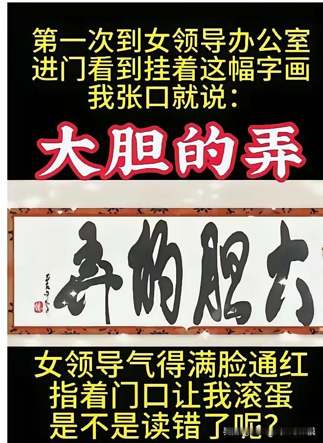 是不是我读错了：“大胆的弄”