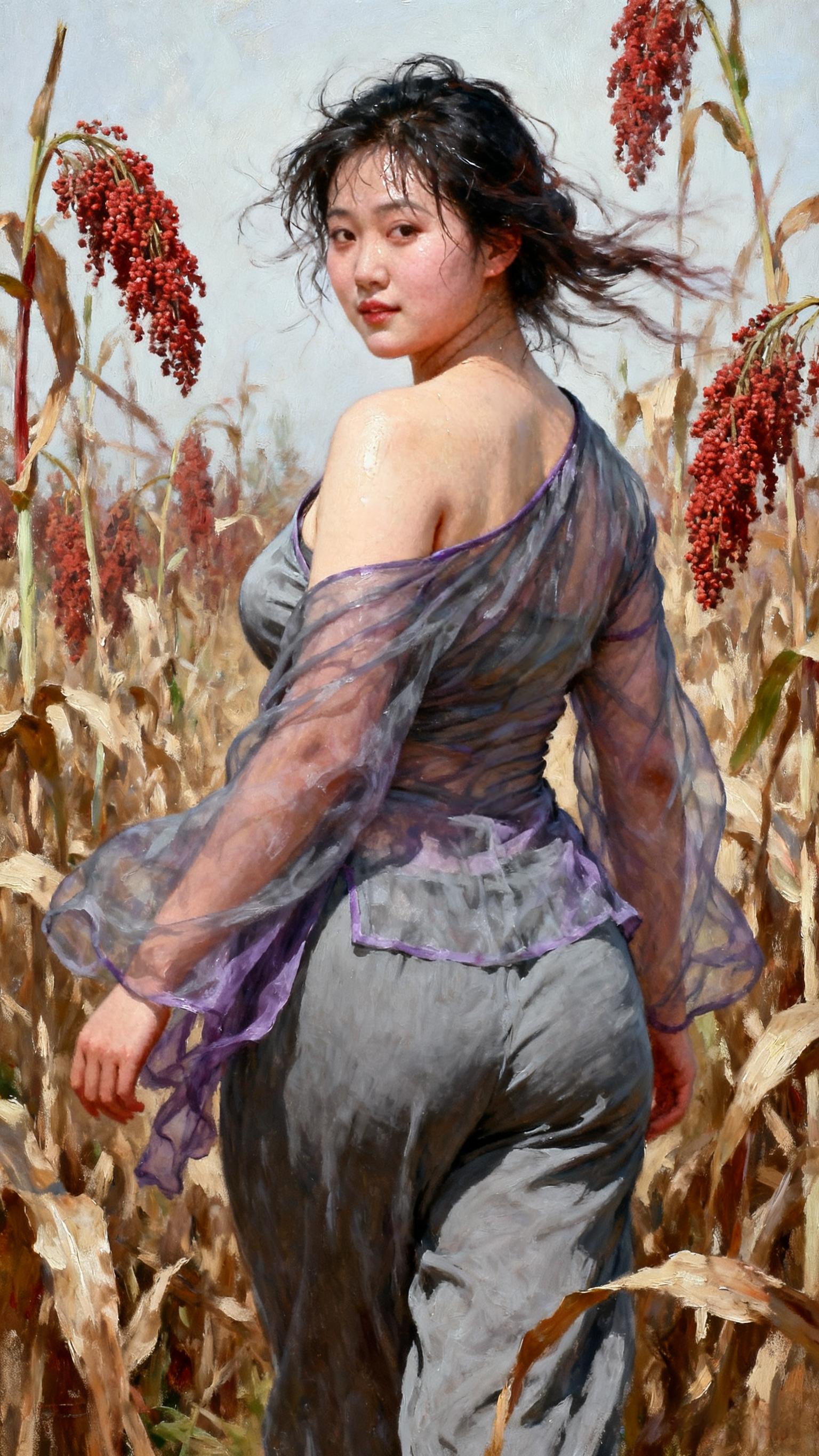 油画艺术 高粱糍粑  女装搭配