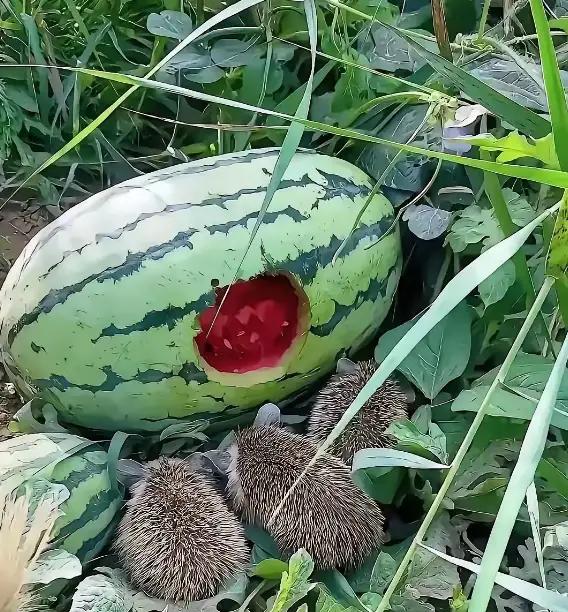 山东淄博，一位范大伯早上刚走进自家菜园，原本是去摘个西瓜，给小孙子解解馋，结果一