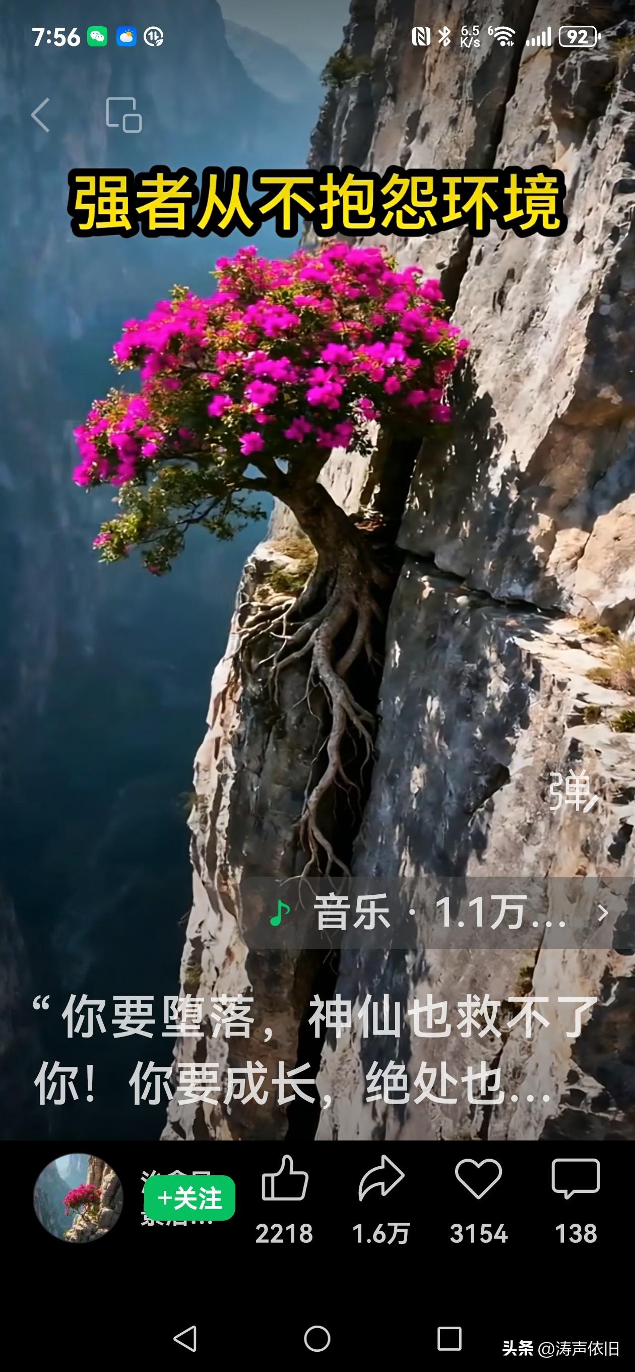 强者从不抱怨环境
 
弱者困于环境，强者改变环境。遇到不顺，抱怨只会消耗内耗、停