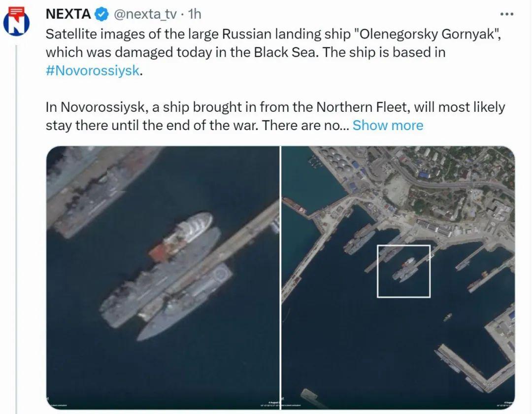 与4000吨级的“”奥列涅戈尔斯基矿工”号大型登陆舰遇袭的还有21980型“苏沃