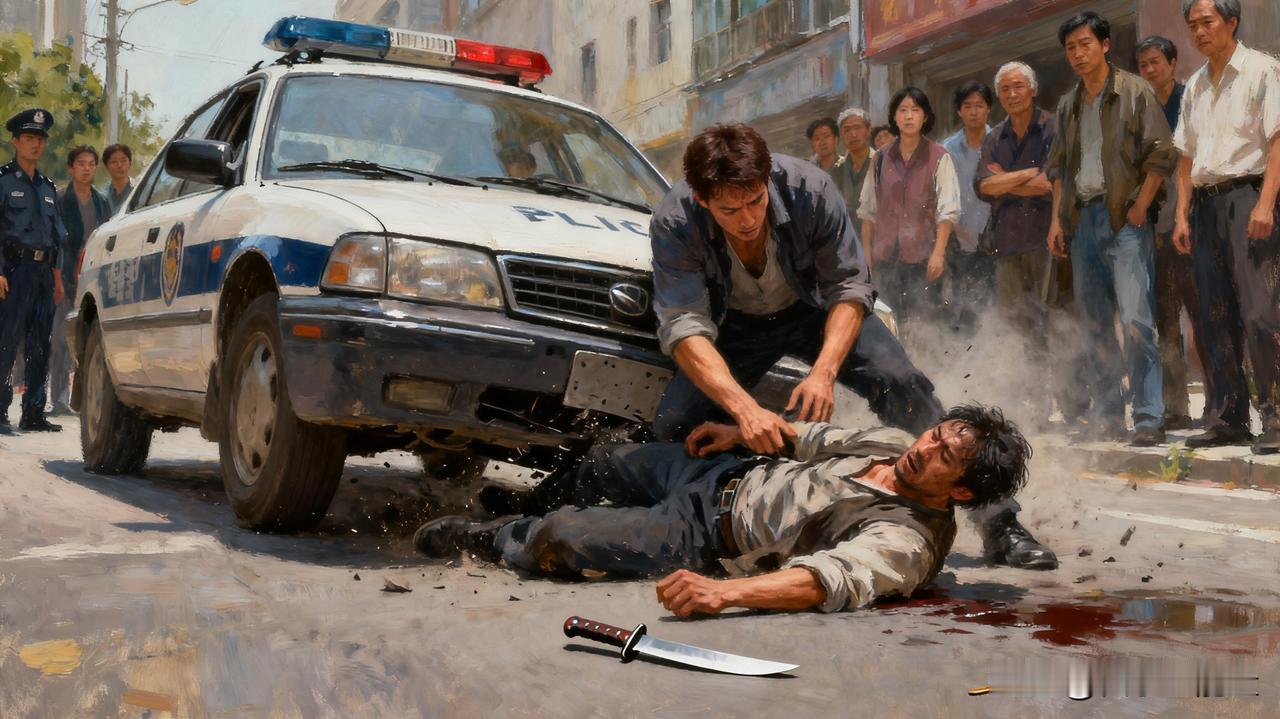 男子驾车勇撞持刀歹徒
 
街头突发险情，一歹徒持刀行凶。危急时刻，路过男子果断驾