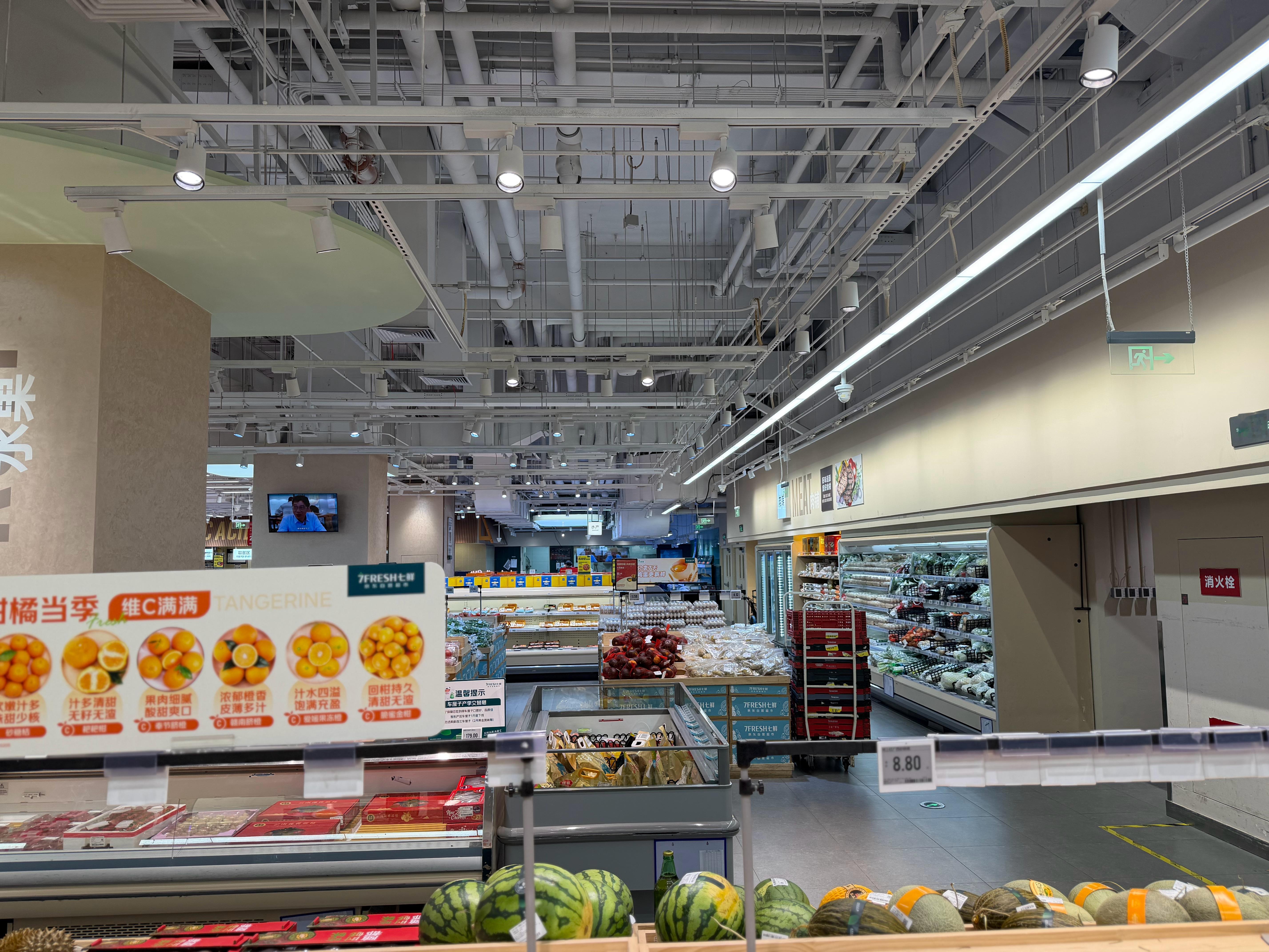 今天去七鲜超市，怎么没有人呢？难道没有到采买的日子嘛 北京