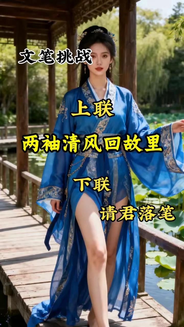 文笔挑战。
上联：两袖清风回故里，
下联：一心为公为苍生。