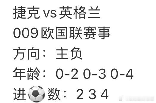 今日份009欧国联赛事准备完毕！捷克vs英格兰输⚽️的核心原因：捷克阵容伤病较多