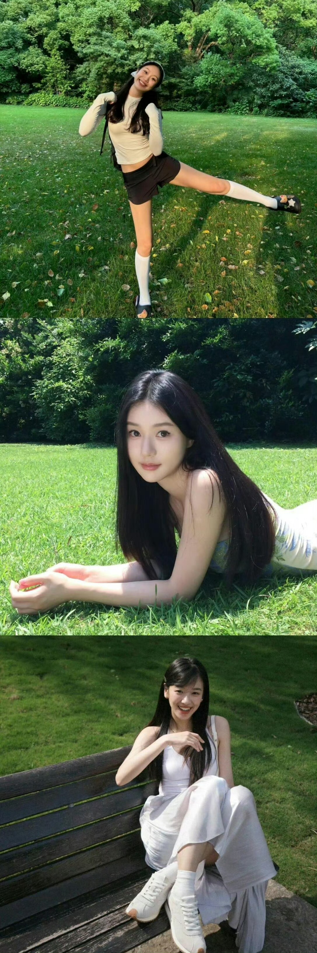 公园氧气感拍照姿势 