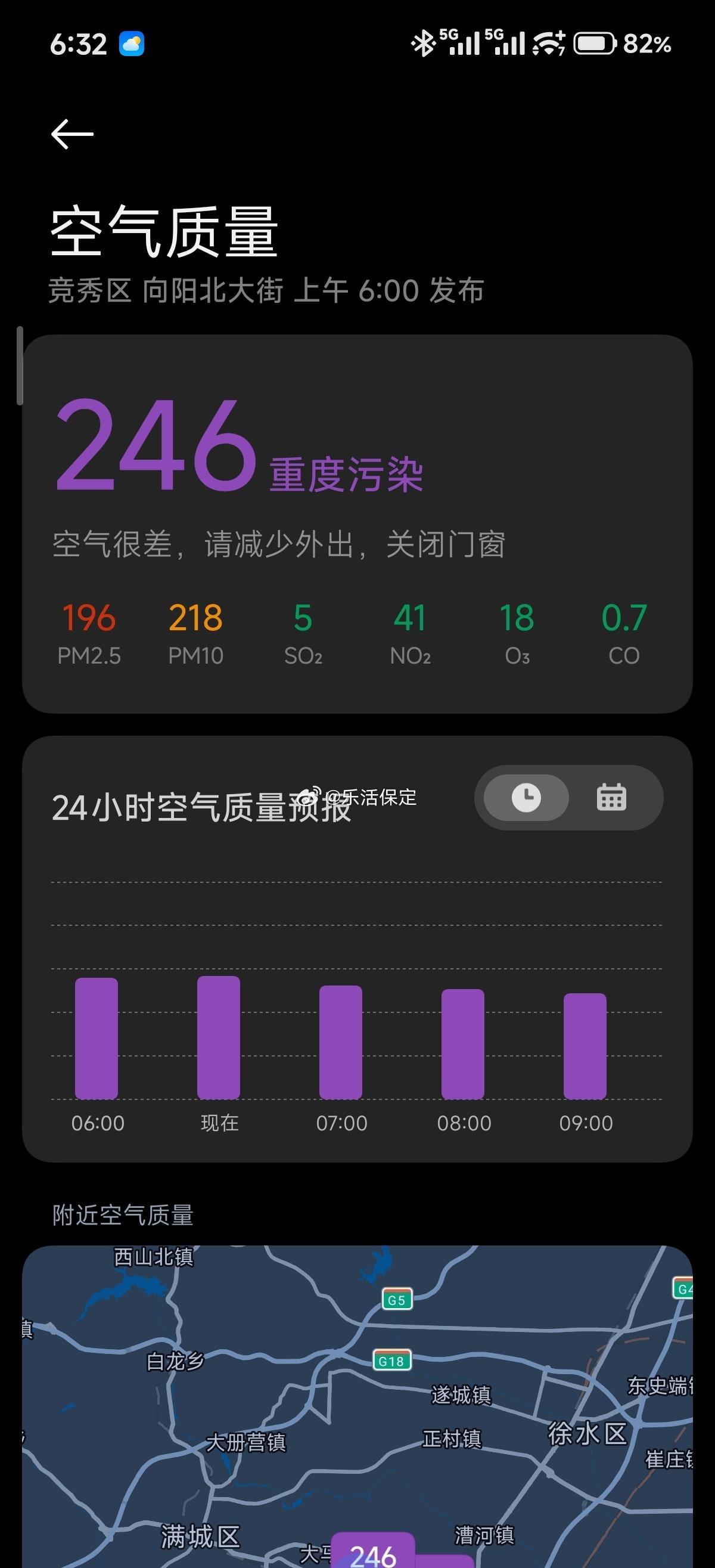 大雾 空气很差，减少外出😷