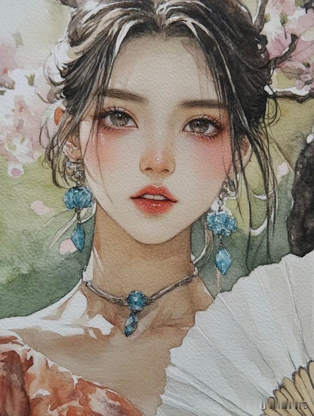 风花入画，眉目皆是温柔Spacewalkerrand390875weh
水彩少女