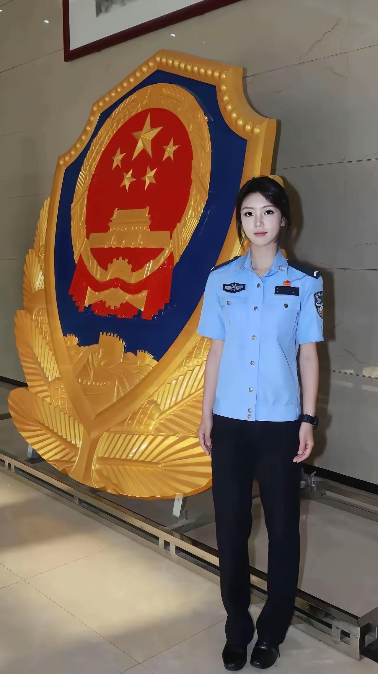 这种颜值，应该属于警花吧！