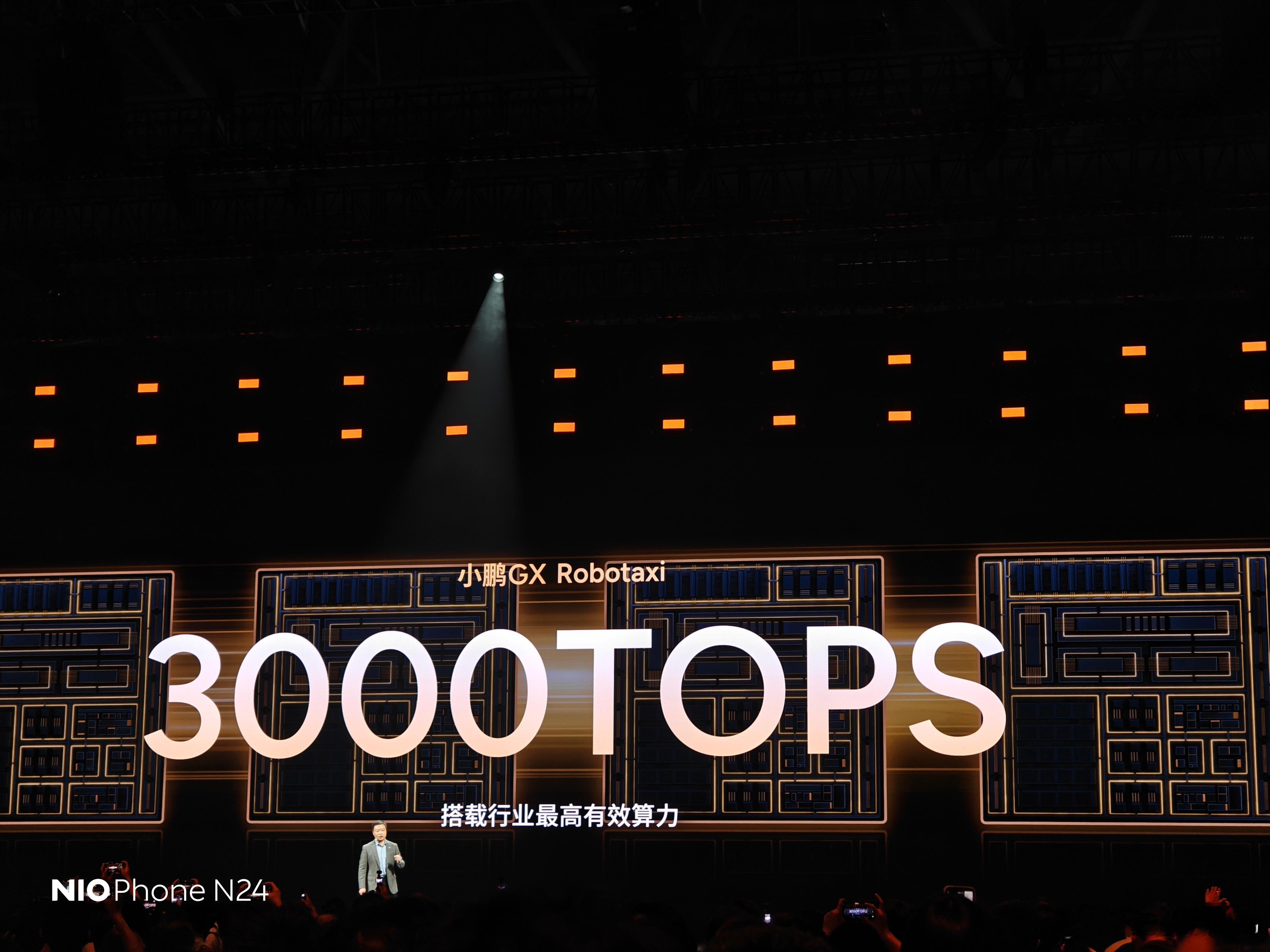 小鹏GX Robotaxi版本可以搭载4颗自研图灵芯片实现3000t车端算力，之