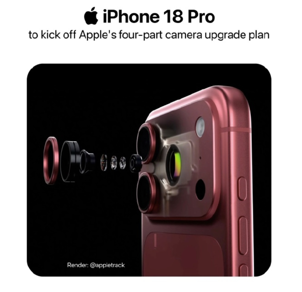 iPhone18Pro相机3大升级目前爆料比较集中的三项升级分别是：主摄可变光圈